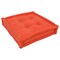 20-inch Square Corded Floor Pillow with Button Tufts - Tangerine Dream